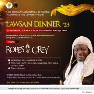 Read more about the article Law Students’ Association of Nigeria NSUK Chapter Presents LAWSAM Dinner Night ’23